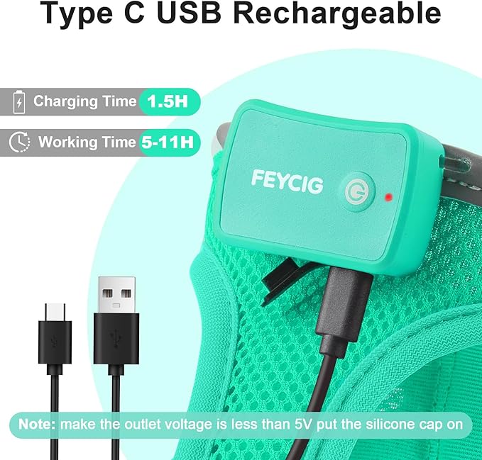 Light Up Dog Harness,Rechargeable LED Dog Harness for Small Medium Large Dogs,Reflective Lighted Safety Vest for Night Walking & Camping,Lightweight & Adjustable,Light Green,L-Mewly Pet