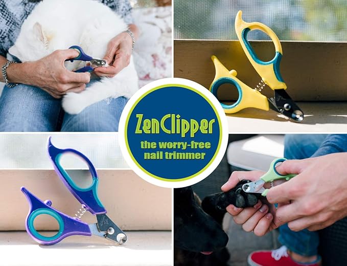 Zen Clipper Pet Nail Clipper for Dogs – Dog Nail Trimmer for Safer Pet Grooming Care - Clean, Quiet, and Easy-to-Use Stainless Steel Claw Trimmer - (4mm Hole)-Mewly Pet
