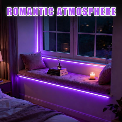 RadiantFlux Purple Light Strip, 30Ft Flexible LED Purple Light with kit, 540 lamp Beads, 24V LED Light, Non-Waterproof for Indoor Fluorescent Dance Party, Stage, Birthday, Wedding, Dark Party