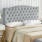 24KF Upholstered Tufted Button Velvet Headboard,Comfortable Fashional Headboard Queen/Full Size, Gray