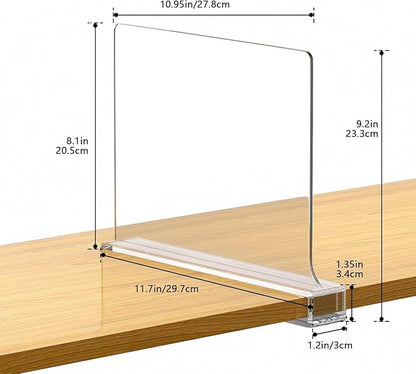 Aolloa 16 PCS Shelf Dividers for Closet Organization Acrylic Clear Closet Shelf Divider for Wooden Shelving Suitable for Wooden or Vertical Shelves Or Bedroom, Kitchen and Office