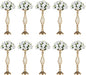 Versatile Metal Flower Arrangement, Candle Holder Stand Set for Wedding Party Dinner Centerpiece Event Restaurant Hotel Decoration (Gold, 10 x M)
