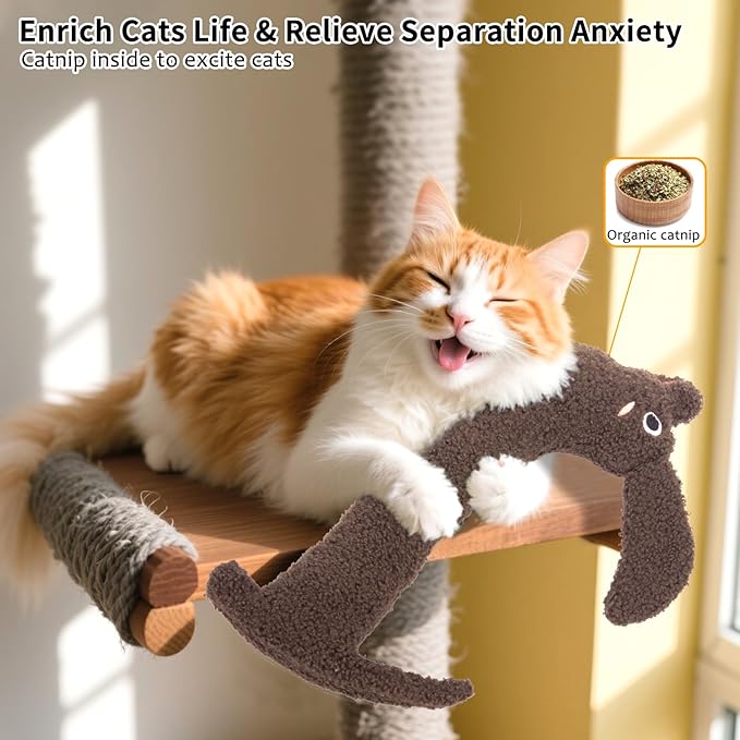 Cat Toy, Refillable Catnip Kicker Toy for Small, Medium, and Large Breeds, Cute with Soft Crinkle Pillow Toy, Fun for Indoor Kitten Kitty Chew and Play - 15 Inches-Mewly Pet