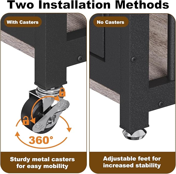 EasyCom 48"/42"/33" XXL Dog Crate Furniture with Casters, Heavy Duty Dog Kennel Indoor for Large Dogs, Escape-Proof and Chew-Proof Dog Cage for high Anxiety Dog, Decorate House as TV Stand, End Table-Mewly Pet