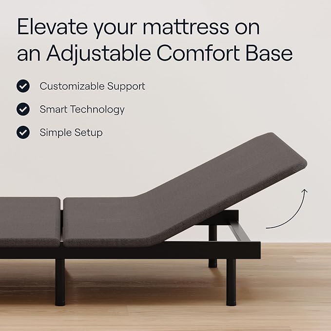 Siena 8” Queen Mattress with Adjustable Base - Head & Foot Incline - Medium Firm Gel Memory Foam - Premium Pressure Relieving Layers - Wireless Remote with Memory - Zero Clearance - Zero Gravity