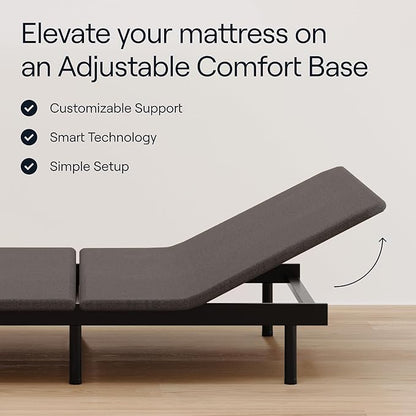 Siena 8” Twin XL Mattress with Adjustable Base - Head & Foot Incline - Medium Firm Gel Memory Foam - Premium Pressure Relieving Layers - Wireless Remote with Memory - Zero Clearance - Zero Gravity