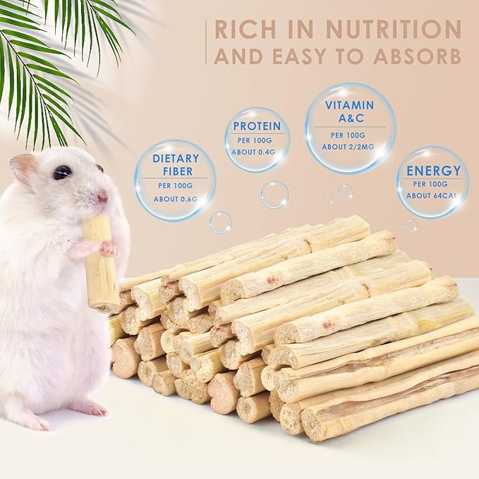 Bissap 700g/1.5Ib Sweet Bamboo Chew Sticks for Rabbits, Bunny Chewing Sticks for Rabbits Hamster Chinchilla Guinea Pigs Rabbit Small Animals Natural Treats Teeth Grinding Toys-Mewly Pet