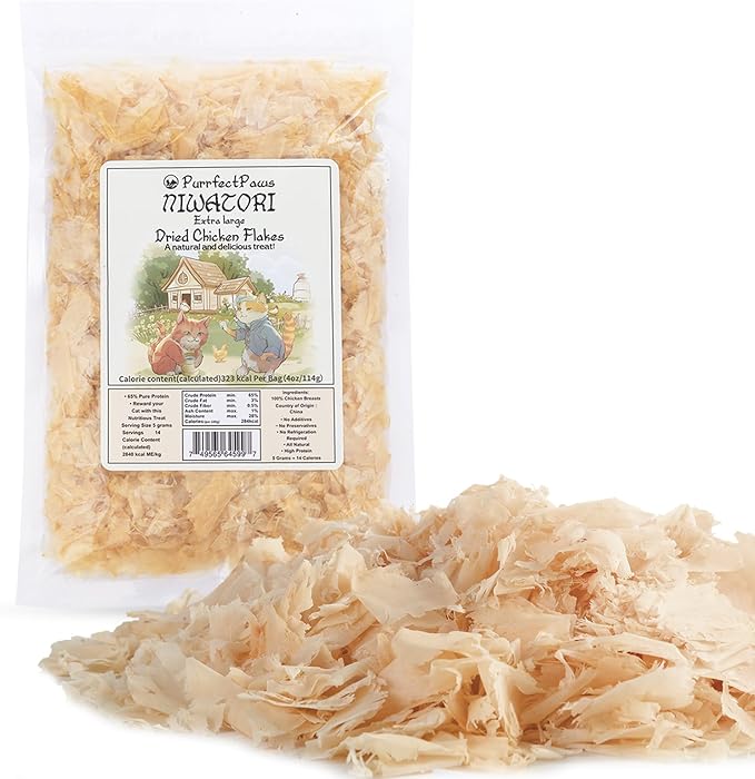 Purrfectpaws Premium Dried Chicken Flakes: Delicious Treats for Dogs & Cats - All-Natural and High in Protein - 4oz Bag-Mewly Pet
