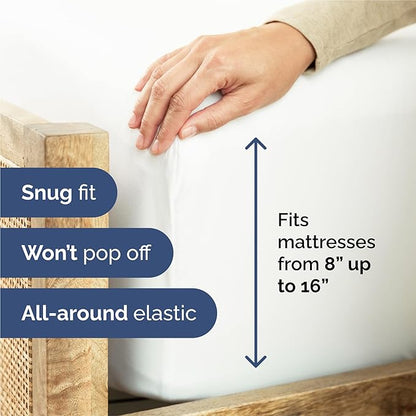 King 6 Piece Sheet Set - Comfy Breathable & Cooling - Ultra Soft Hotel Luxury Bedding Set with 8-16 Inch Deep Pockets - 1 Flat & 1 Fitted Sheet & 4 Pillowcases - Cozy, Wrinkle Free & Easy Care - White