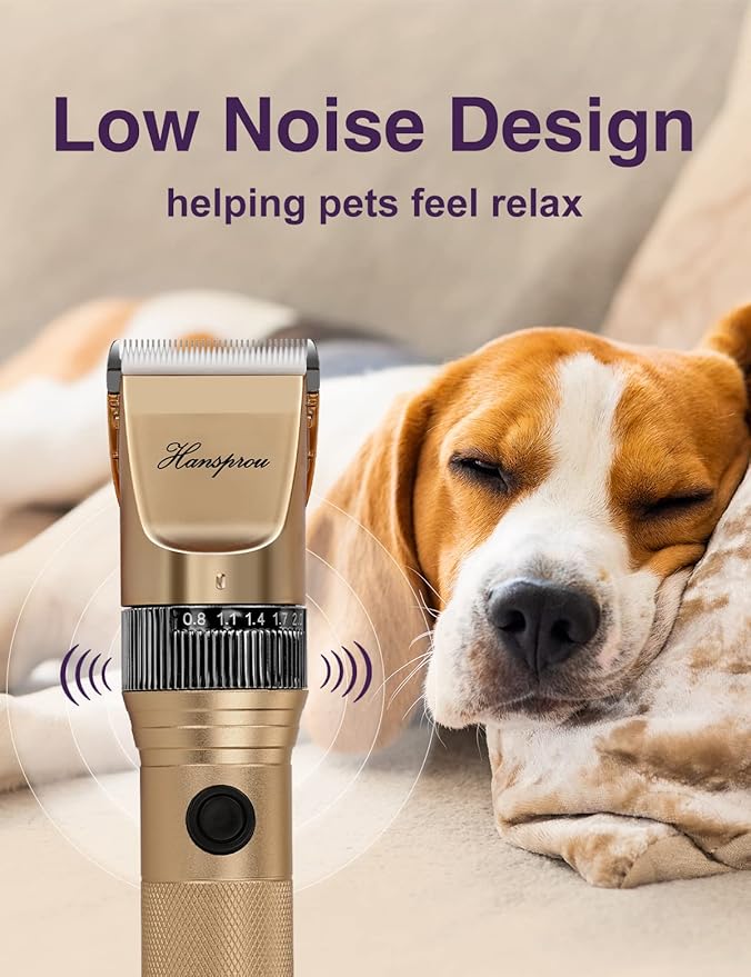 Dog Grooming Clippers, Professional Dog Clipper for Thick Coat 12V Plug-in Pet Trimmer High Power Pet Clippers Low Noise with Guard Combs Brush for Dogs Cats and Other Animal-Mewly Pet