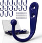 15-Pack Coat Hooks with 30 Screws | Heavy Duty Wall Mounted for Robe, Backpack & Keys | Entryway, Bathroom, Bedroom Hanging Hardware (Purple)
