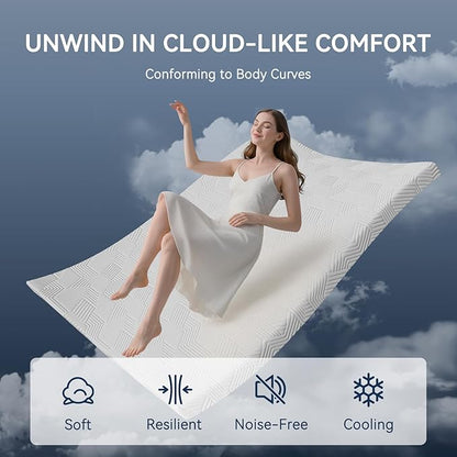 ELEMUSE 3 Inch Gel Memory Foam Mattress Topper Twin Size Pressure-Relieving Mattress Topper for Back Pain,Non-Slip Design with Removable & Washable Cover, CertiPUR-US