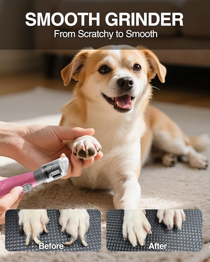 WORKPRO 6-Speed Dog Nail Grinder, Pet Nail Grinder for Small, Medium, and Large Dogs and Cats, 70 Accessories Rotary Tool with Type-C Charging Cable and Storage Bag for Sanding, Carving, and Polishing-Mewly Pet