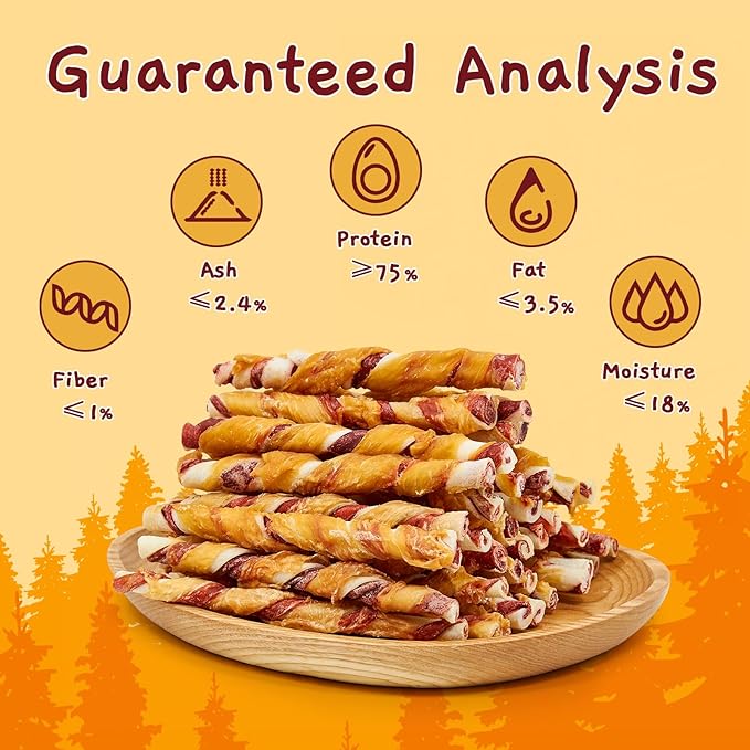 Jungle Calling Dog Treats, Natural Chicken Wrapped Rawhide Sticks, Grain-Free Training Rewards Chews for Small and Medium Puppy,10.6oz-Mewly Pet