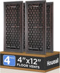 4x12 Inches 4 Pack Heavy Duty Walkable Floor Register - Easy Adjust Air Supply Lever Decorative Floor Vent Covers, Boston Design Vent Covers for Home - Oil Rubbed Bronze