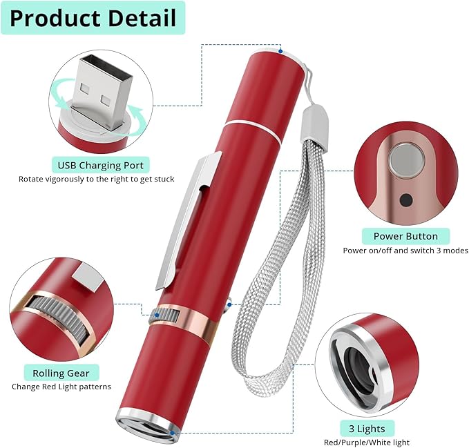 TBTeek Cat Toys for Indoor Cats, 2 Pieces, Rechargeable, 7 Adjustable Patterns, Interactive Kitten Pet Dog Chase Toy for Cats Fun Playing Exercise（Red）-Mewly Pet