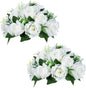 NUPTIO Pcs of 2 Fake Flower Ball Arrangement Bouquet,15 Heads Plastic Roses with Base, Suitable for Our Store's Wedding Centerpiece Flower Rack for Parties Valentine's Day Home Décor