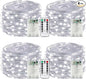4-Pack Fairy Lights Battery Operated with Remote & Timer & 8 Modes, Waterproof 16 FT 50 LED String Lights Outdoor Indoor, Battery Twinkle Lights for Christmas Bedroom Centerpiece Décor (Cool White)