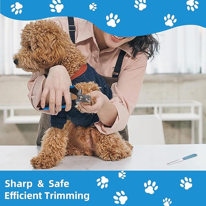 Dog Brush for Shedding,9 PCS in One Pet Slicker Hair Brush Kit with Pet Nail Clipper and File - Dog Cat Grooming Deshedding Undercoat Rake Brush Comb for All Small Large Dogs Cats Blue-Mewly Pet