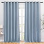 NICETOWN Blackout Living Room Curtains 102 inches Long, Grommet Thermal Window Treatments Room Divider Curtains Sound Reducing for Bedroom, W66 x L102, Vintage Blue, 2 Panels