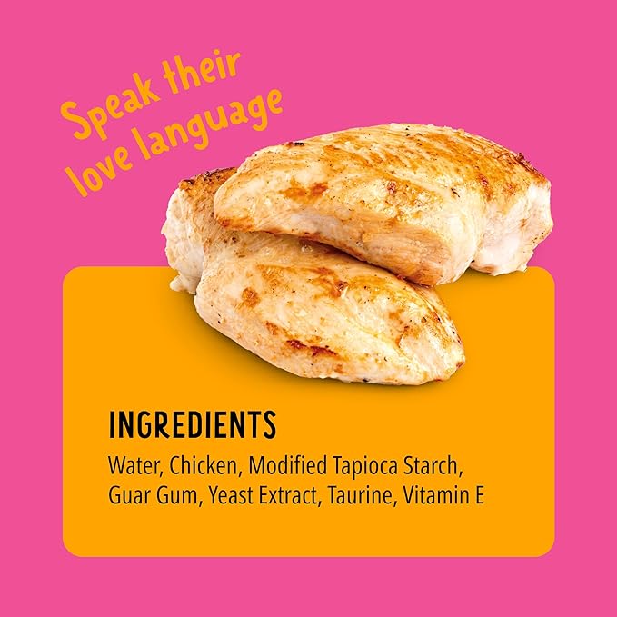 BONKERS Mixx, Wet Lickable Tube Tender Chicken Flavor Cat Treats, Real Meat Treats, Treats for Training or Food Topper, for All Breeds and Ages, Value Pack (15 Pack, 60 Tubes)-Mewly Pet