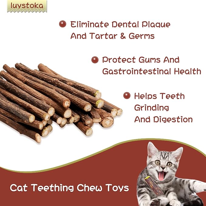 Cat Toys - Silvervine & Matatabi Catnip Toys, 10PCS Indoor Kitty Chew Sticks & Wand Toys for Bored Cats-Mewly Pet
