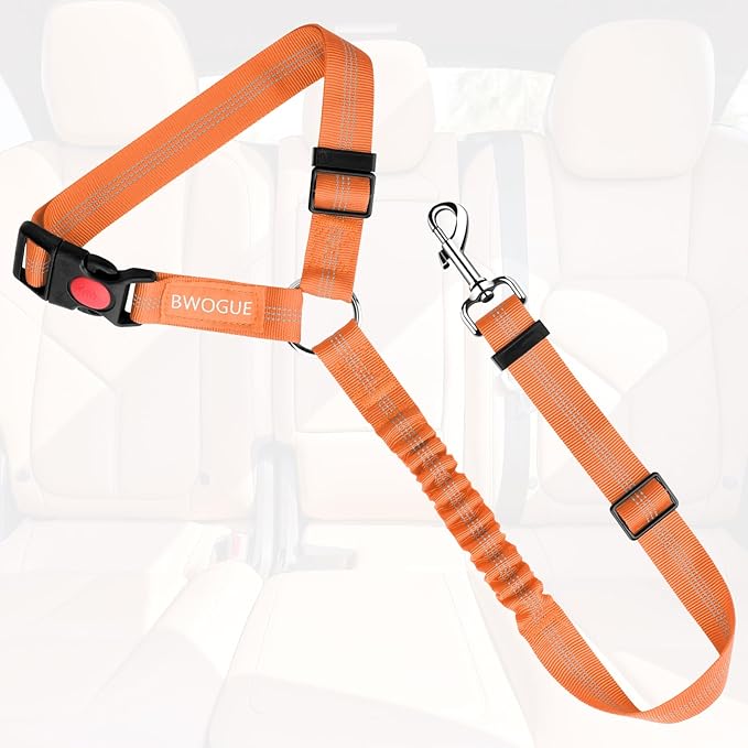 BWOGUE Pet Dog Cat Seat Belts, Car Headrest Restraint Adjustable Safety Leads Vehicle Seatbelt Harness (1 Pack)-Mewly Pet