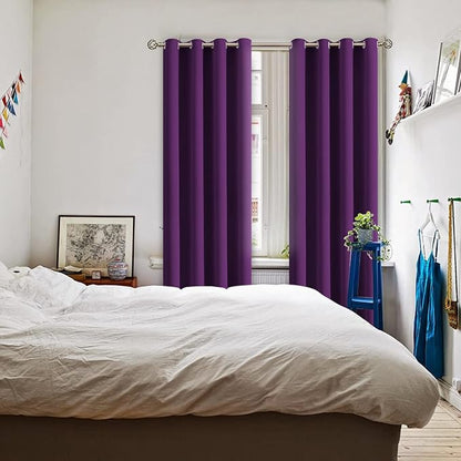 BGment Blackout Curtains - Grommet Thermal Insulated Room Darkening Bedroom and Living Room Curtain, Set of 2 Panels (52 x 84 Inch, Royal Purple)