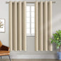 BGment Room Darkening Curtains for Bedroom - Grommet Thermal Insulated Window Treatments Light Blocking Curtains for Living Room, Set of 2 Panels, Each 55 x 69 Inch, Beige