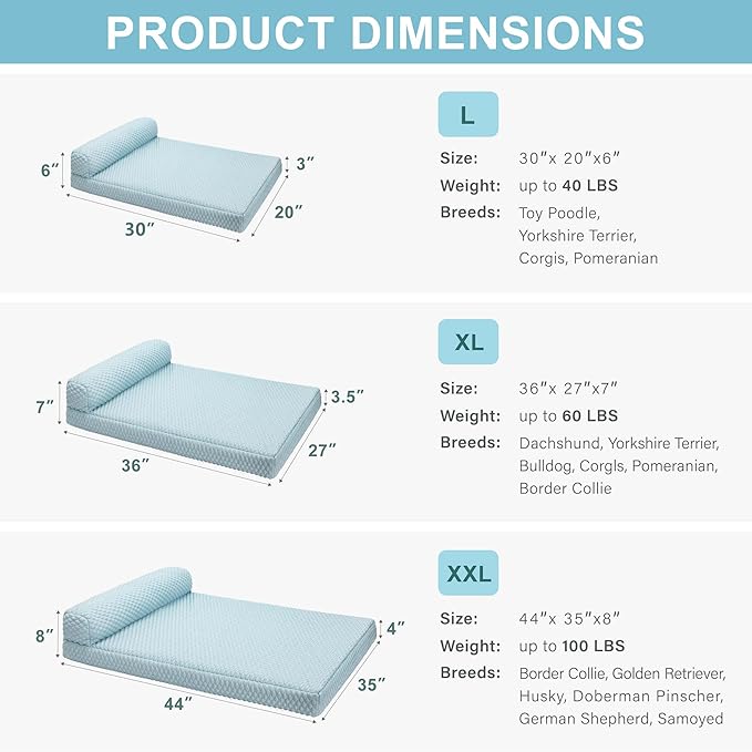 Tinaco Orthopedic Dog Couch Bed for Large Dogs, Cats - XX-Large, Washable, Removable Cover-Mewly Pet