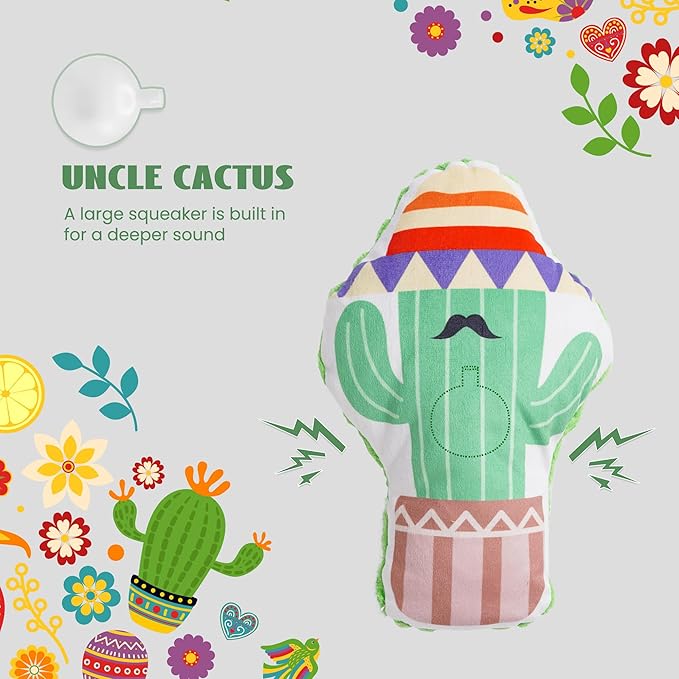 Nocciola Mexican Style Squeaky Dog Toys, Cute Soft Plush Stuffed Crinkle Chew Puppy Toys for Small Medium Breed, 8 Packs-Mewly Pet