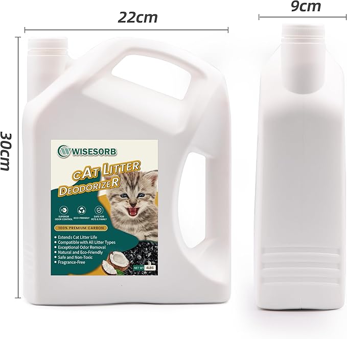 Cat Litter Deodorizer - 4Lb Activated Carbon Litter Box Odor Eliminator Absorber Unscented, Cat Litter Odor Control Room Deodorizer Solution for Homes with Pets-Mewly Pet