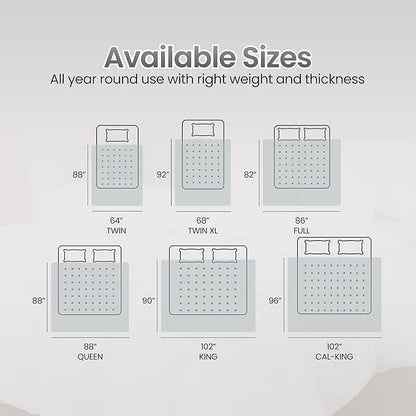 Utopia Bedding Comforter Duvet Insert, Quilted Comforter with Corner Tabs, Box Stitched Down Alternative Comforters Queen Size (Light Grey)