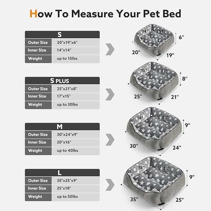 SIWA MARY Dog Bed Medium Size Dog,Waterproof Dog Sofa Beds,Comfort Dog Beds for Medium Dogs with Non-Slip Botttom,S Plus(25"x21"x8") Dark Grey-Mewly Pet