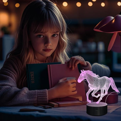 Horse Toys Night Light, Horse Stuff 16 Colors Changing Lamp with Remote Control, Horses Gifts for Girls' Room, Birthday, Holiday and Xmas Day