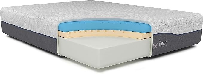 Queen Mattress America Revive Gel Memory Foam Mattress Fiberglass Free, 12 Inch , Queen