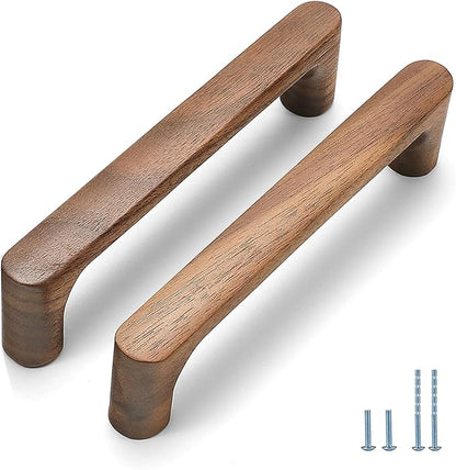 Walnut Round 5 in 6 pcs Wooden Drawer Pulls Handle pulls for cabinets Kitchen Cabinet Drawer pulls Cabinet Door