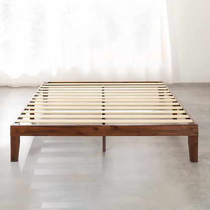 Mellow 12" Solid Wood Platform Bed Frame with Classic Wooden Slat (No Box Spring Needed), King, Espresso