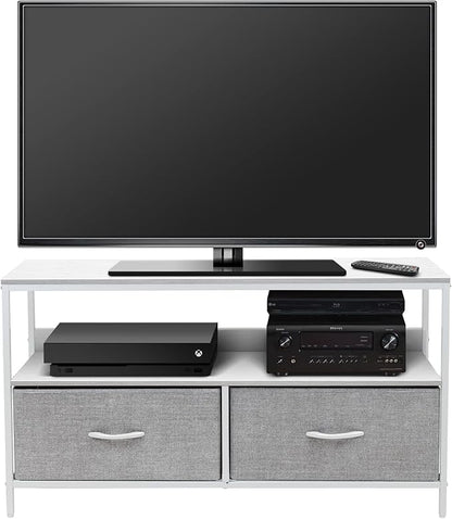 Sorbus TV Stand Dresser with 2 Faux Wood Drawers - Television Riser Chest with Storage - Bedroom, Living Room, Closet, & Dorm Furniture
