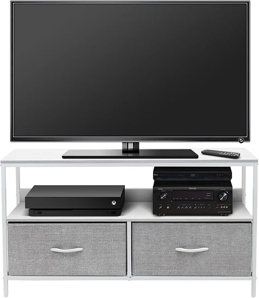 Sorbus TV Stand Dresser with 2 Faux Wood Drawers - Television Riser Chest with Storage - Bedroom, Living Room, Closet, & Dorm Furniture