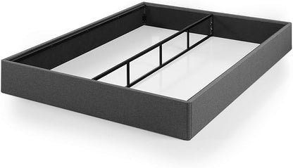 ZINUS Upholstered Metal and Wood Box Spring, 9 Inch Mattress Foundation, Easy Assembly, Fabric Paneled Design, Queen