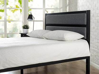 ZINUS Jessica Upholstered Metal Headboard, Easy Assembly, Queen, Grey