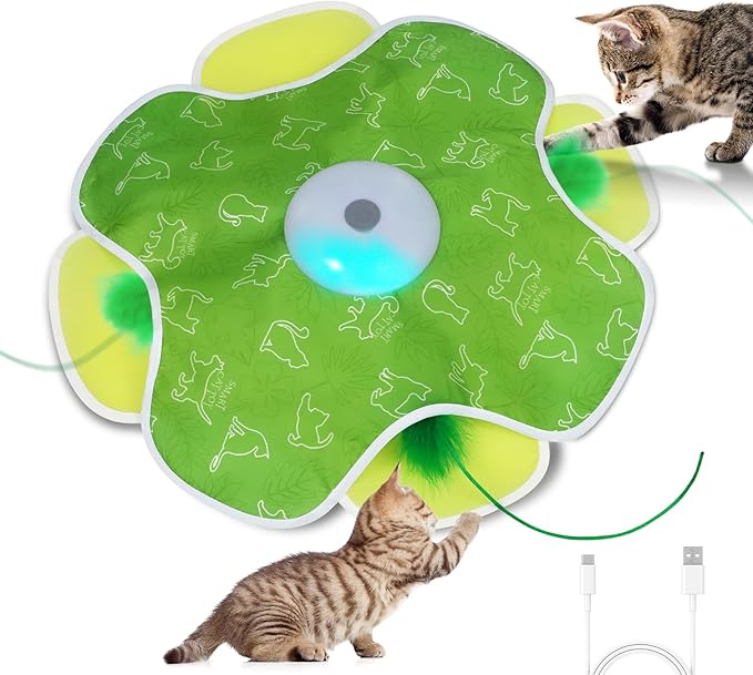 Interactive Cat Toys, Motion Activated, Moving Feather, Real Mouse Squeaky, Hide and Seek Cat Toys for Indoor Cats-Mewly Pet
