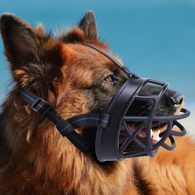 Dog Muzzle, Breathable Basket Muzzles for Small, Medium, Large and X-Large Dogs, Prevent Barking, Biting, Chewing Dog Mouth Cover-Mewly Pet