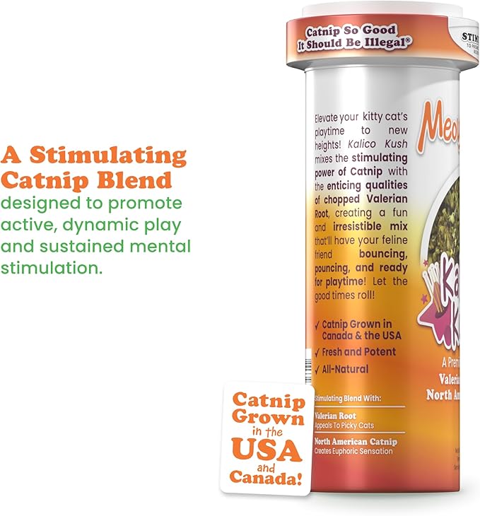 Meowijuana® Kalico Kush - Valerian Root and Catnip Blend - Large Bottle-Mewly Pet