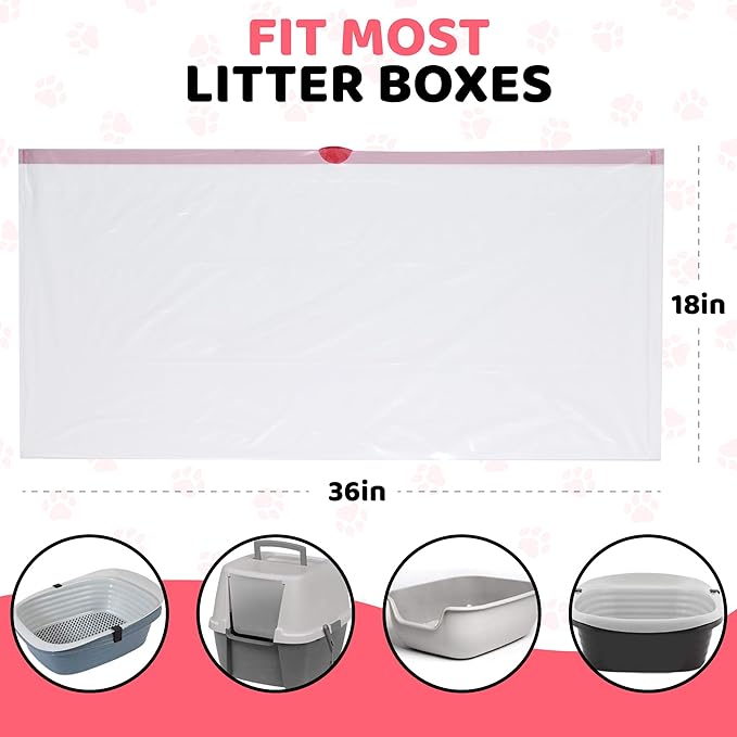 Cat Litter Box Liners 30 Count Drawstring Kitten Waste Bag-Mewly Pet
