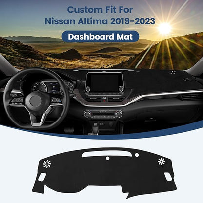 Dashboard Cover Mat Custom Fit for Nissan Altima 2019-2023 2024 2025 2026 (Without HUD) Dash Cover Nonslip Dash Mat Protector Sunshade No Glare Black (Not for 12 inch Display Screen)