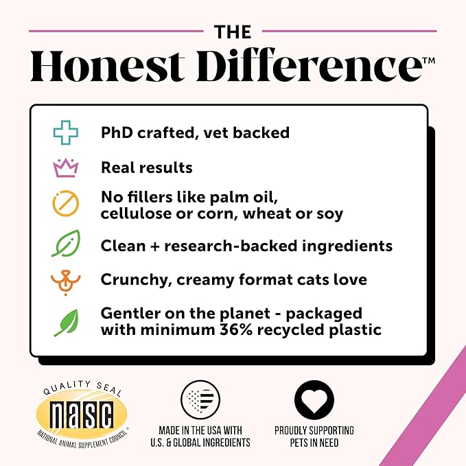 Cat Multivitamin Crunchy & Creamy Chews - Cat Treats for Health + Immune, Joint Support, Skin & Coat, & Digestion - Vitamins with Omega 3s, Lysine & Probiotics (30 Day Supply)-Mewly Pet