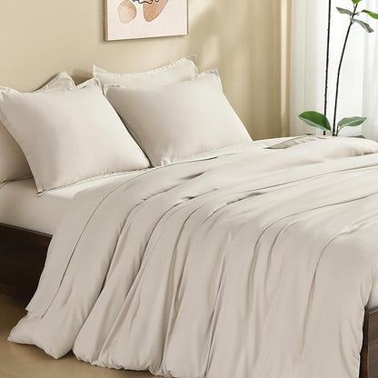 Litanika Comforters Tannish Grey California King Size, 3 Pieces Lightweight Solid Bedding Set & Collections, All Season Fluffy Bed Set (104x96In Comforter & 2 Pillowcases)