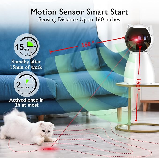 Cat Toys [2025 Newly Upgraded] Real Random Trajectory Rechargeable Motion Activated Cat Laser Toy Automatic,Interactive Cat Toys for Indoor Cats/Kitten/Dogs-Mewly Pet